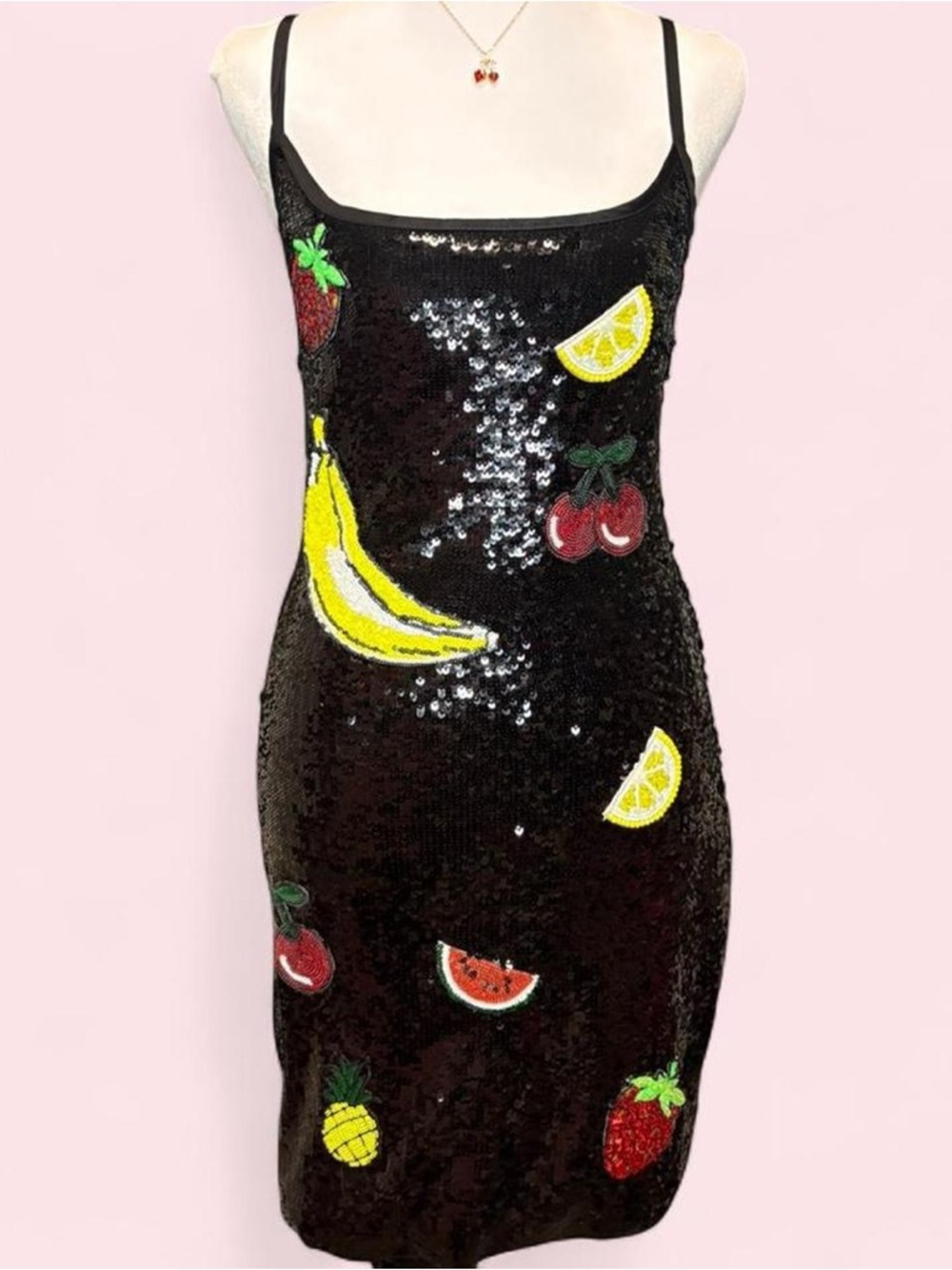 Fruit Pattern Sequin Mini Dress
